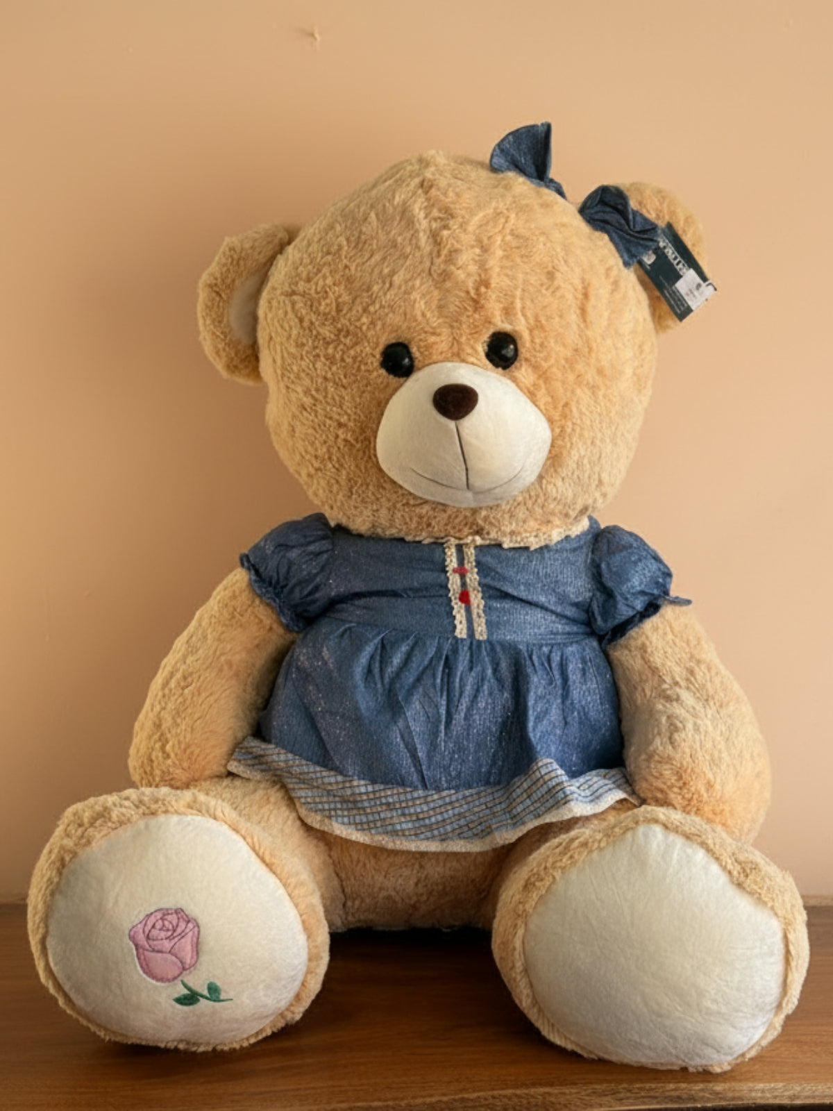 Osita con vestido azul 80cm 31722