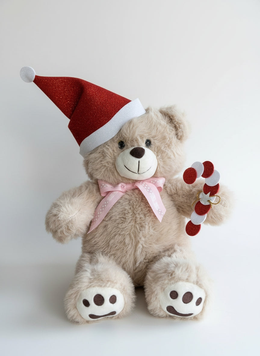 Osito con gorro navideño 28cm  31790- 31729