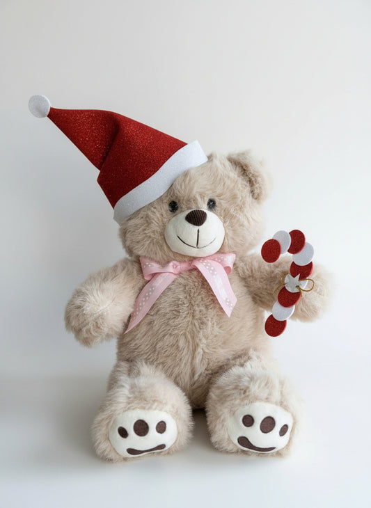 Osito con gorro navideño 28cm  31790- 31729