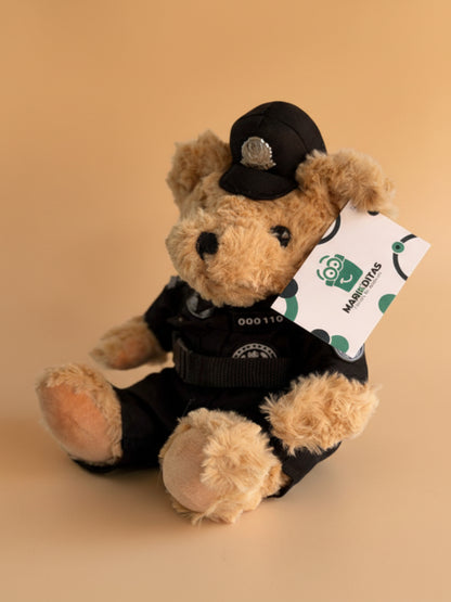 Oso policia traje negro 25cm 31740