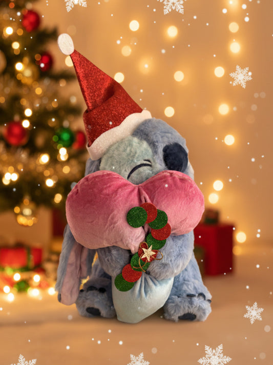Stitch con corazón y gorro de navidad 30cm 31761-31725