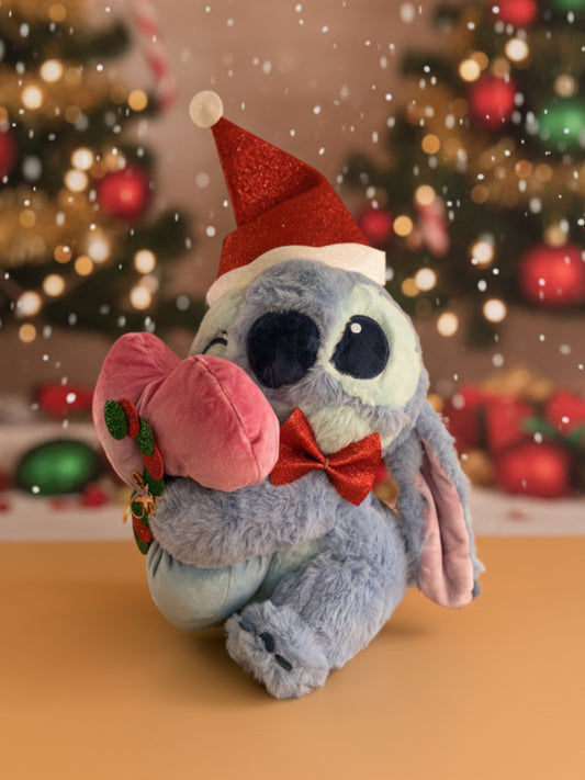 Stitch con corazón y gorro de navidad 30cm 31761-31725