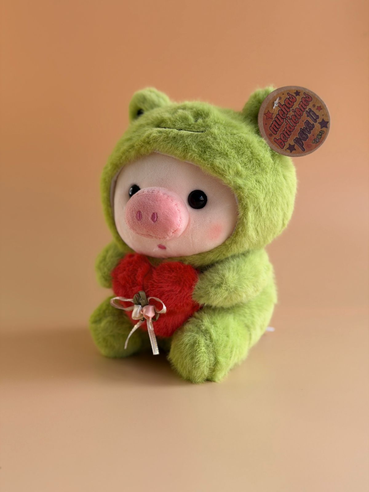 Cerdito con disfraz de rana 20cm 31758