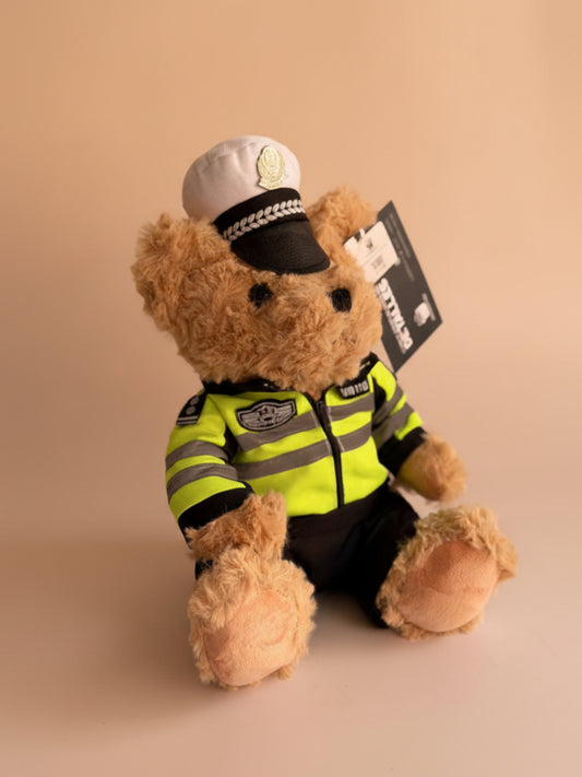 Oso policia traje verde 25cm 31740