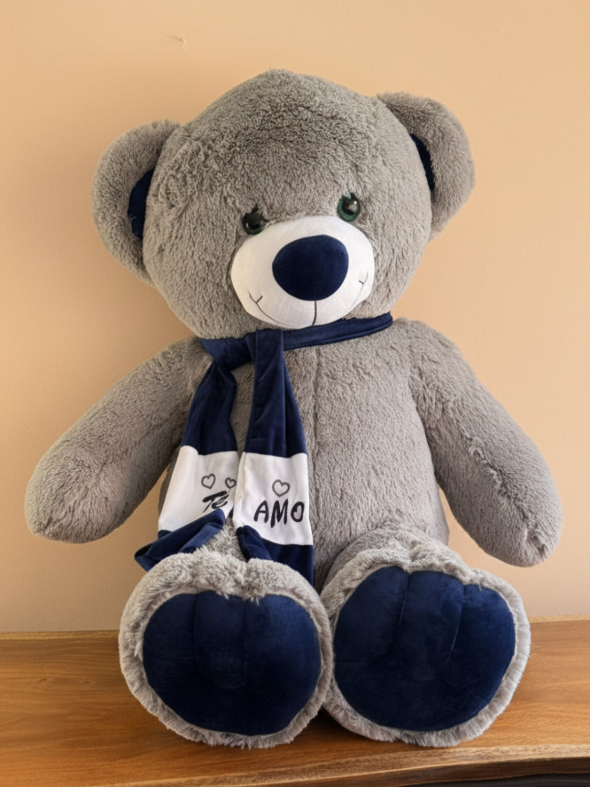 Osito Simón gris con bufanda 90cm 31693