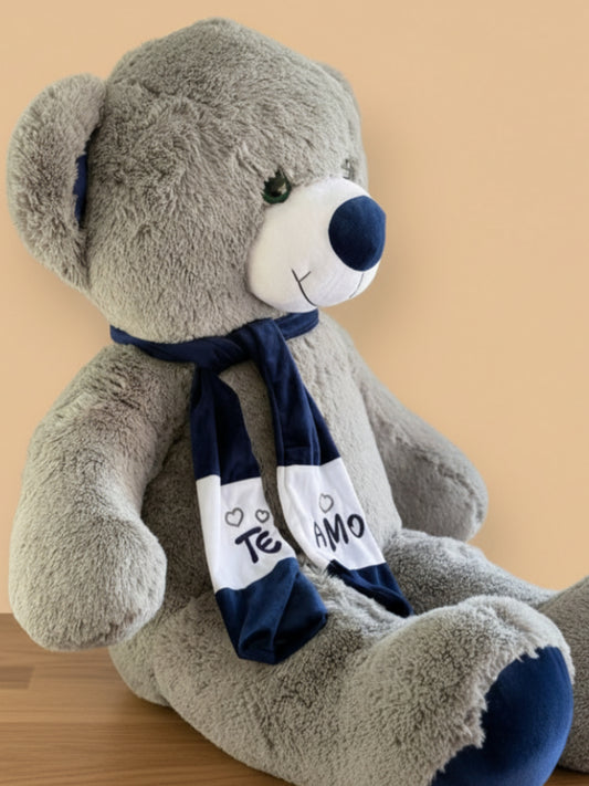 Osito Simón gris con bufanda 90cm 31693