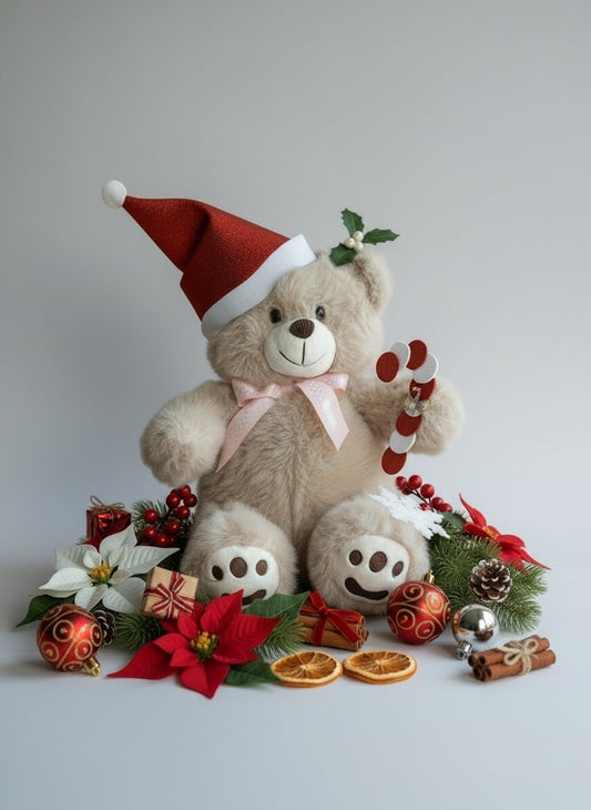 Osito con gorro navideño 28cm  31790- 31729